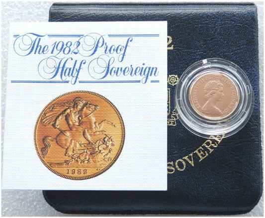 1982 St George and the Dragon Half Sovereign Gold Proof Coin Box Coa