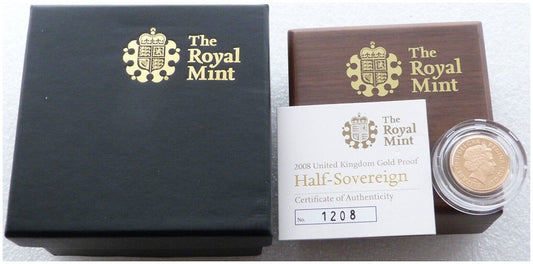 2008 St George and the Dragon Half Sovereign Gold Proof Coin Box Coa