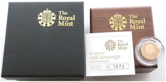 2009 St George and the Dragon Half Sovereign Gold Proof Coin Box Coa