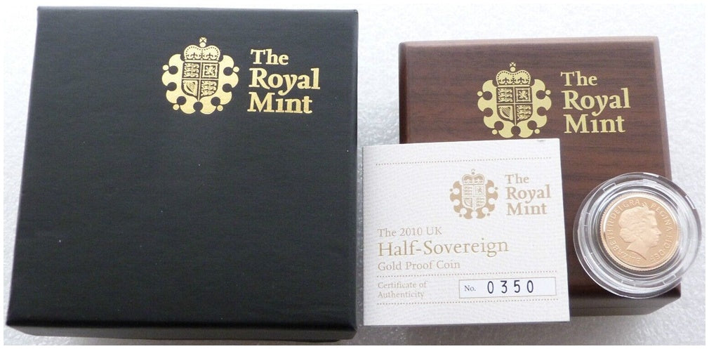 2010 St George and the Dragon Half Sovereign Gold Proof Coin Box Coa