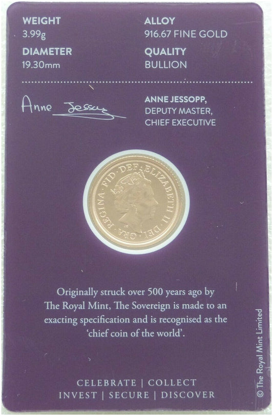 2022 Platinum Jubilee Half Sovereign Gold Coin Mint Card
