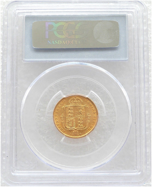 1887 Victoria Shield Half Sovereign Gold Coin PCGS MS64