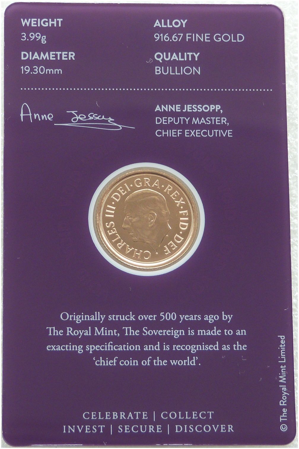 2025 St George and the Dragon Half Sovereign Gold Coin Mint Card