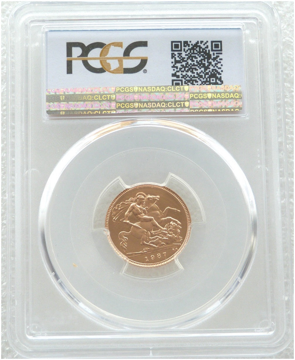1987 St George and the Dragon Half Sovereign Gold Proof Coin PCGS PR70 DCAM