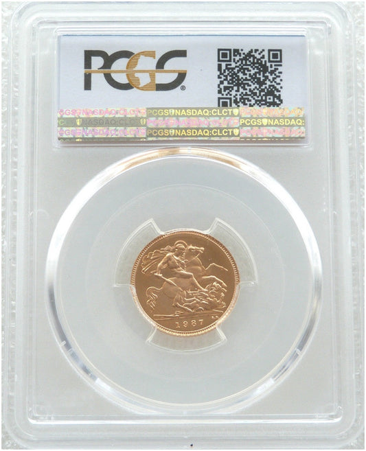 1987 St George and the Dragon Half Sovereign Gold Proof Coin PCGS PR69 DCAM