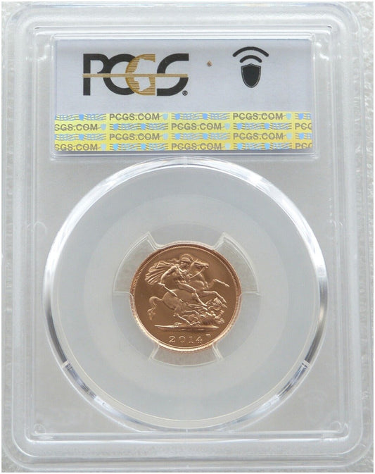 2014 St George and the Dragon Half Sovereign Gold Proof Coin PCGS PR69 DCAM Mint Error Mule
