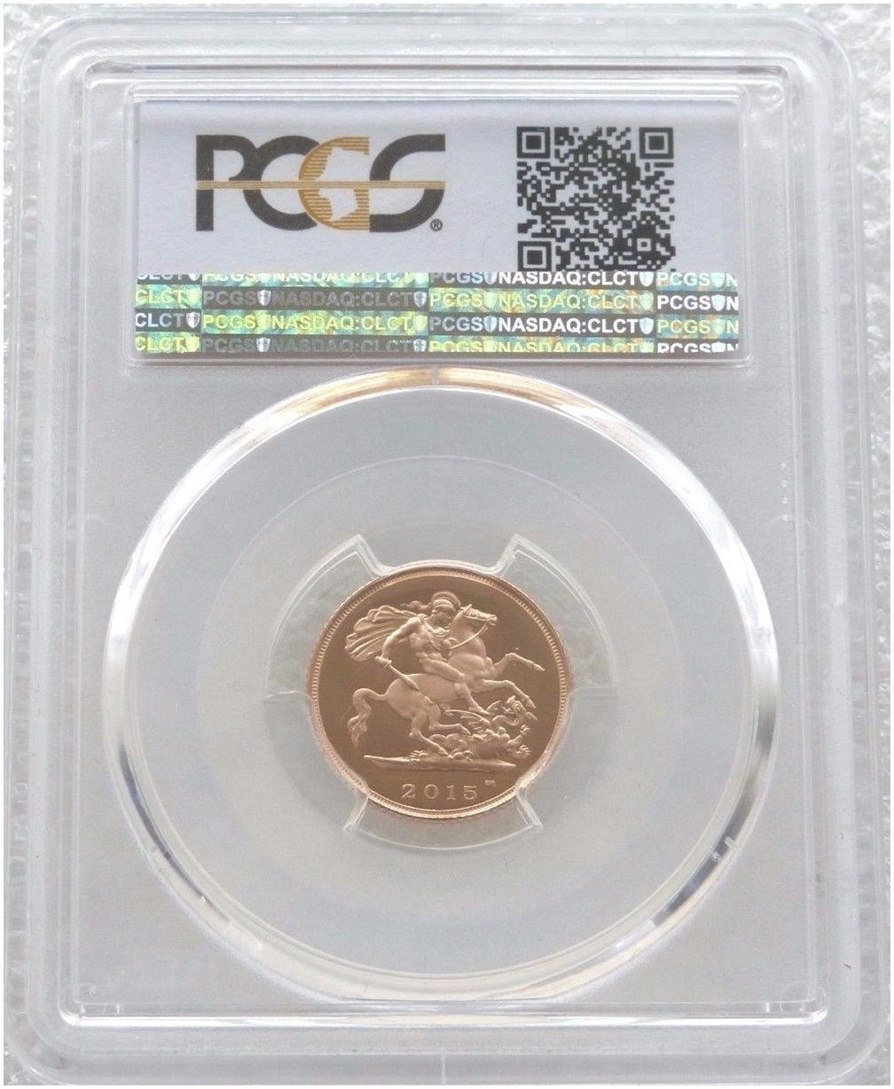 2015 St George and the Dragon Half Sovereign Gold Proof Coin PCGS PR69 DCAM - Fifth Portrait