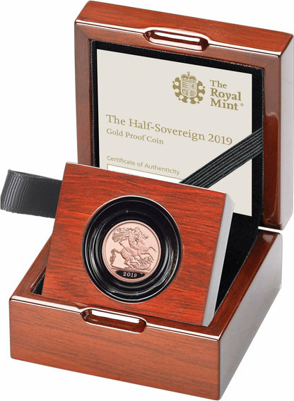 2019 St George and the Dragon Half Sovereign Gold Proof Coin Box Coa