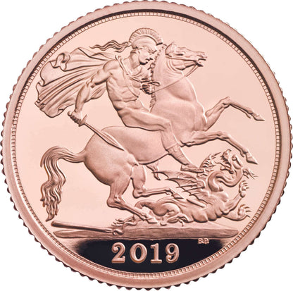 2019 St George and the Dragon Half Sovereign Gold Proof Coin Box Coa