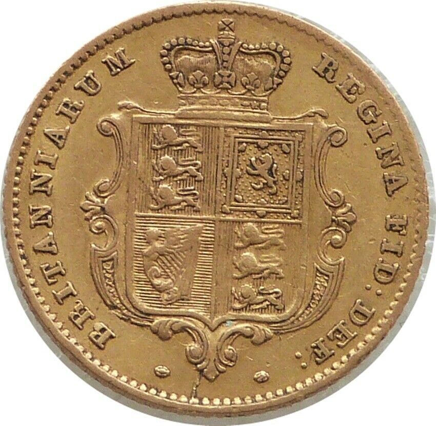 1844 Victoria Shield Half Sovereign Gold Coin
