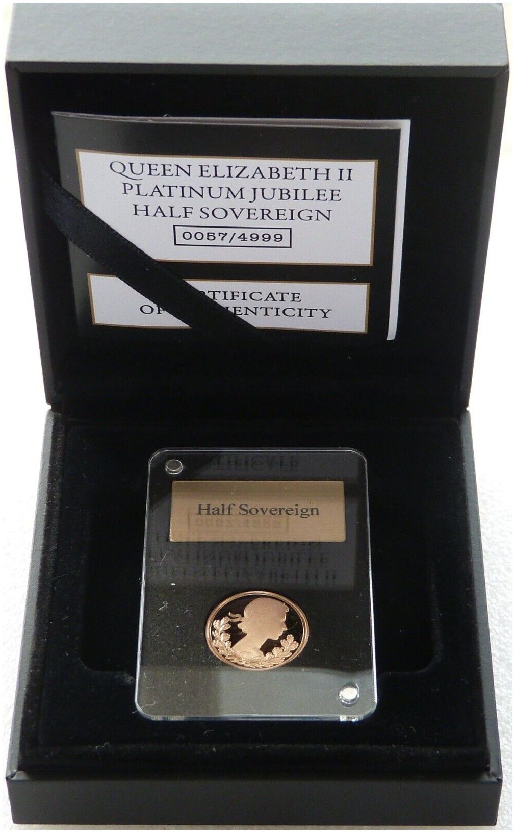2022 Gibraltar Platinum Jubilee Half Sovereign Gold Proof Coin Box Coa