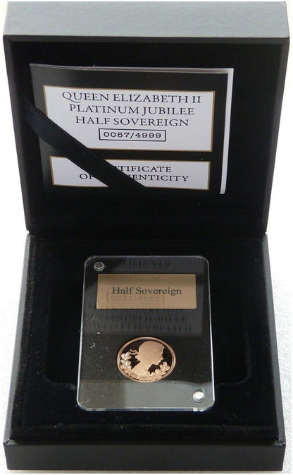 2022 Gibraltar Platinum Jubilee Half Sovereign Gold Proof Coin Box Coa