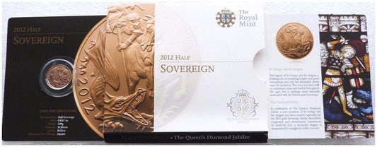 2012 Diamond Jubilee Half Sovereign Gold Coin Mint Pack