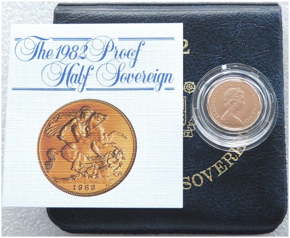 1982 St George and the Dragon Half Sovereign Gold Proof Coin Box Coa