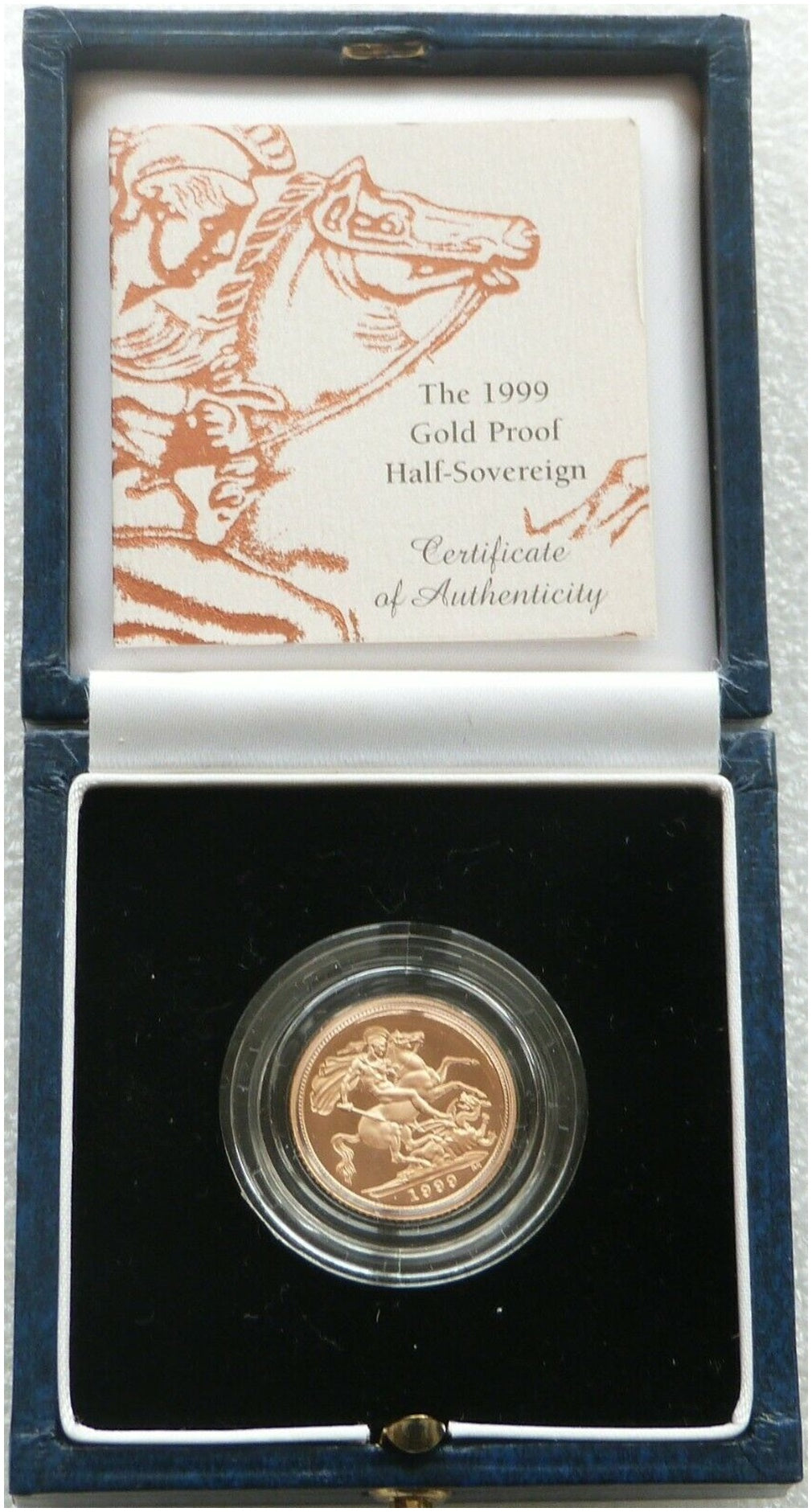 1999 St George and the Dragon Half Sovereign Gold Proof Coin Box Coa