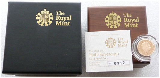 2011 St George and the Dragon Half Sovereign Gold Proof Coin Box Coa