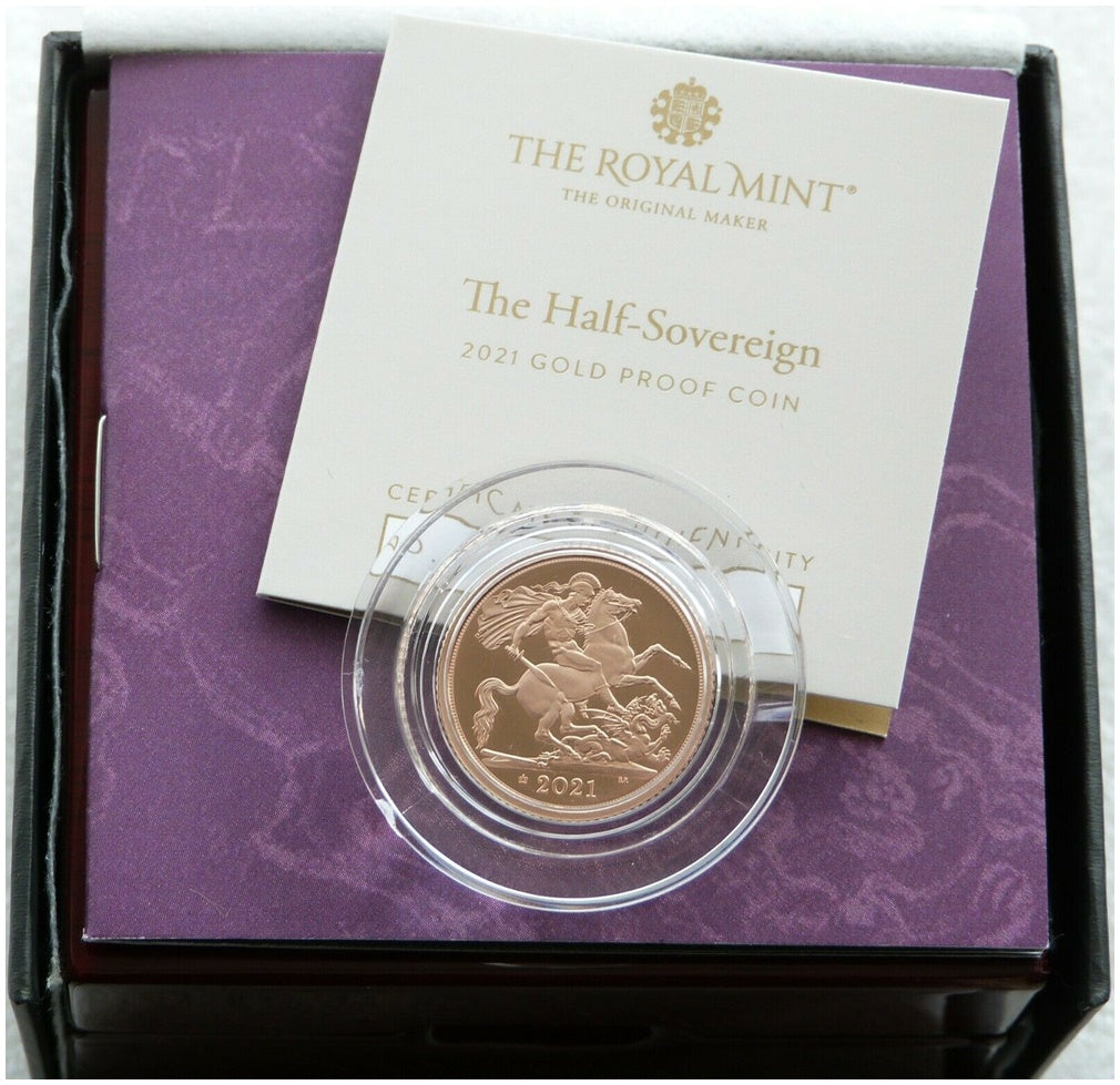 2021 Queen's 95th Birthday Privy Half Sovereign Gold Proof Coin Box Coa