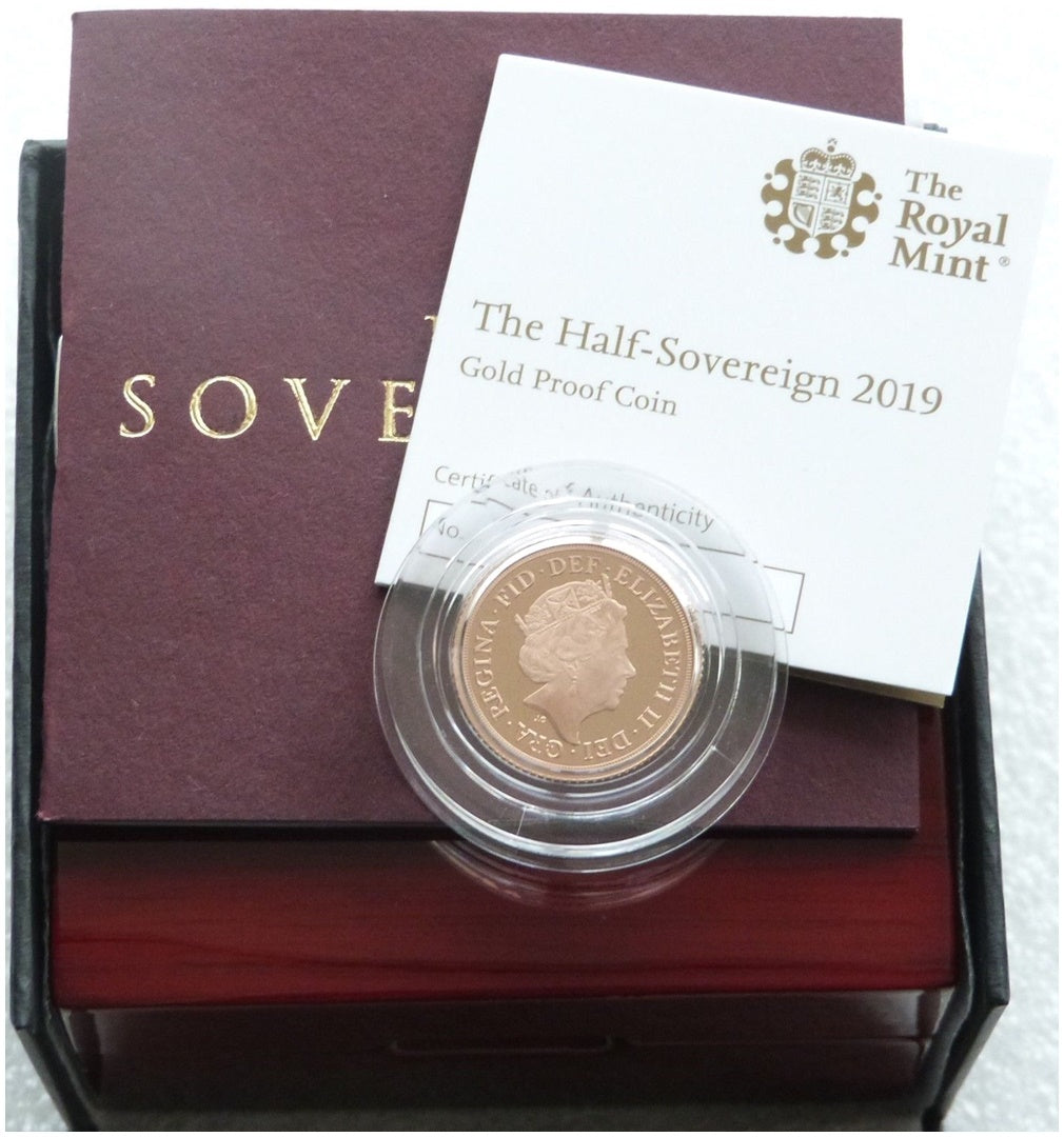 2019 St George and the Dragon Half Sovereign Gold Proof Coin Box Coa
