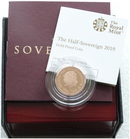 2019 St George and the Dragon Half Sovereign Gold Proof Coin Box Coa