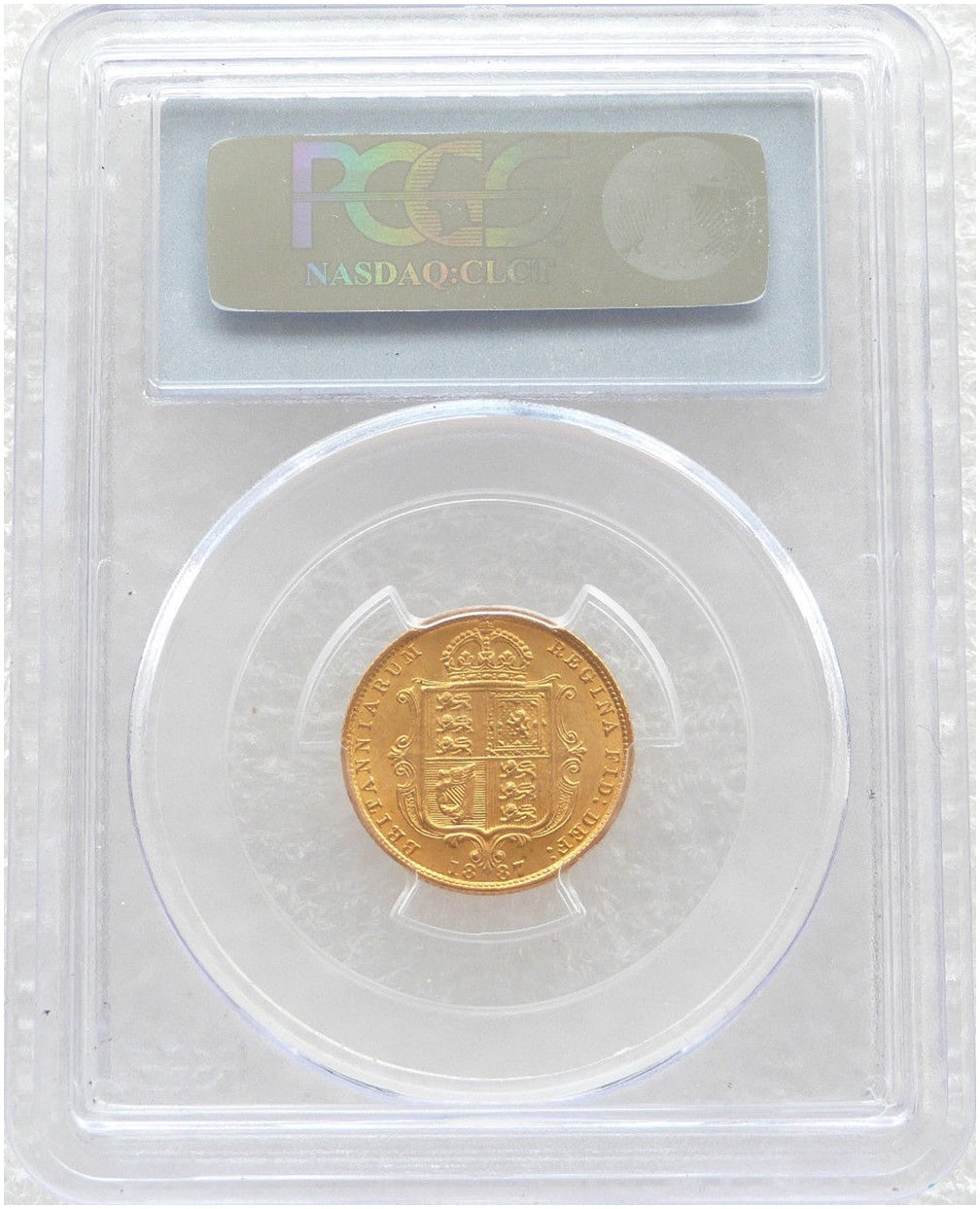 1887 Victoria Shield Half Sovereign Gold Coin PCGS MS64