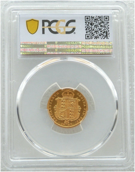 1887 Victoria Shield Half Sovereign Gold Proof Coin PCGS PR66 DCAM