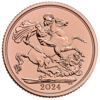 2024 St George and the Dragon Half Sovereign Gold Coin Mint Card