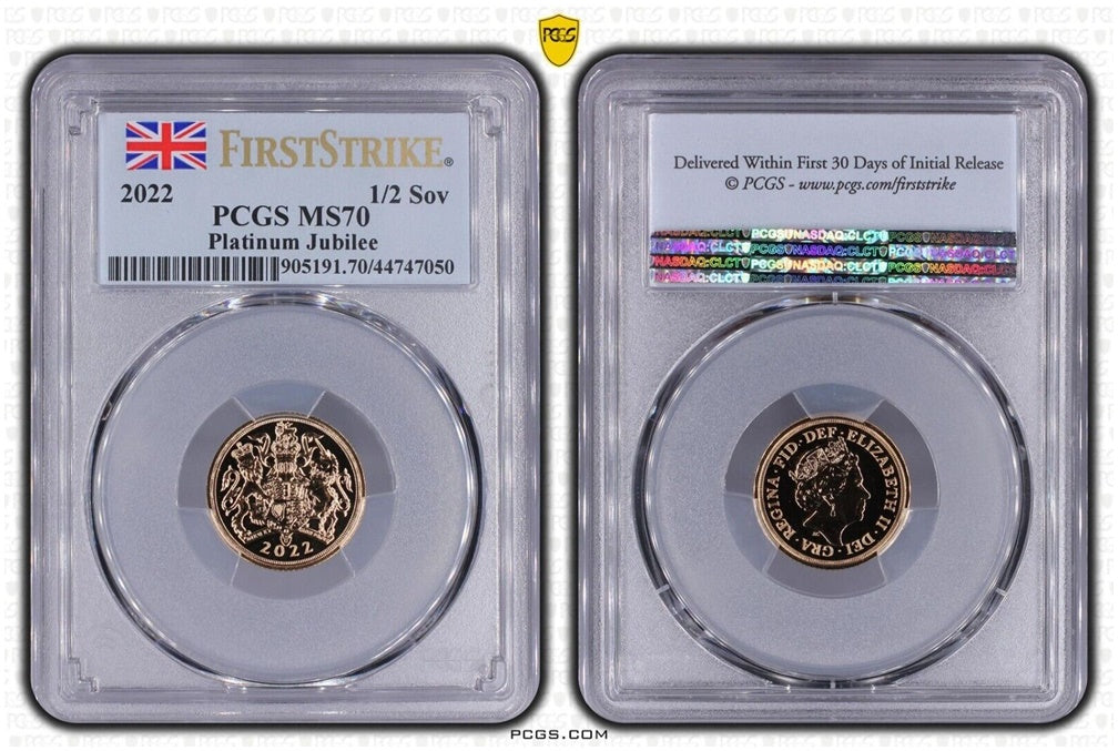 2022 Platinum Jubilee Half Sovereign Gold Coin PCGS MS70 First Strike - Pop 1