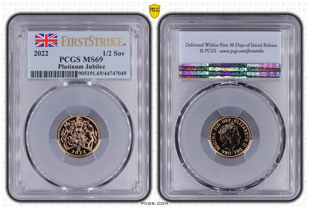 2022 Platinum Jubilee Half Sovereign Gold Coin PCGS MS69 First Strike