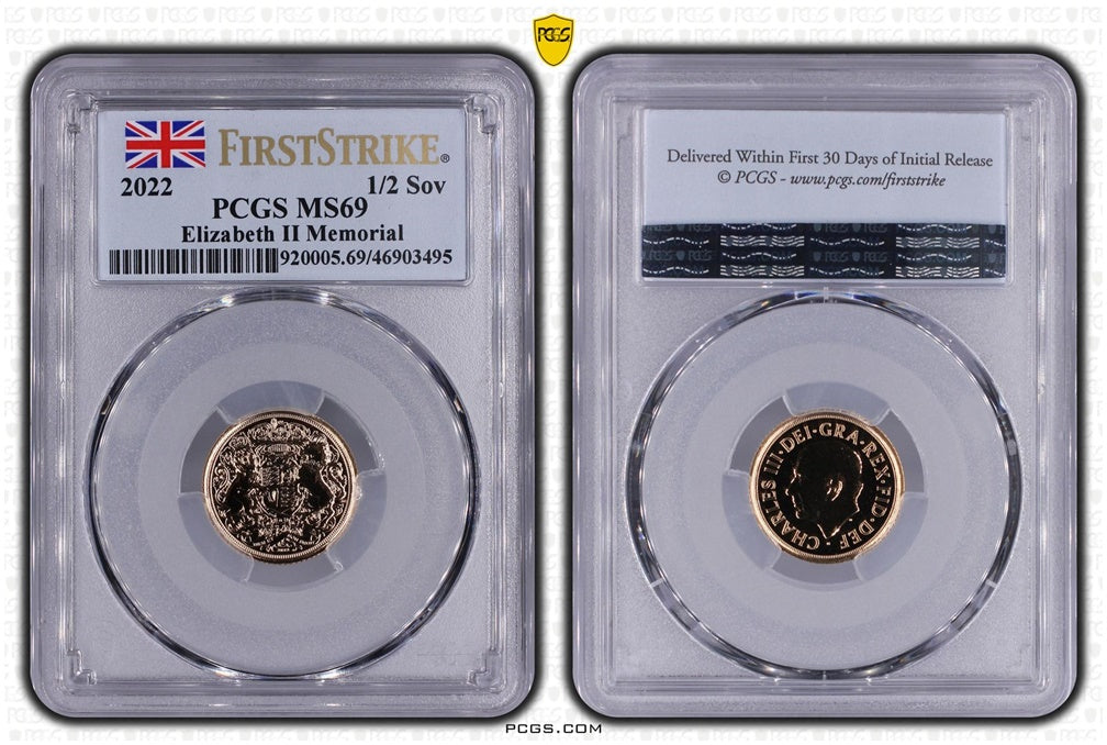2022 Memorial Half Sovereign Gold Coin PCGS MS69 First Strike