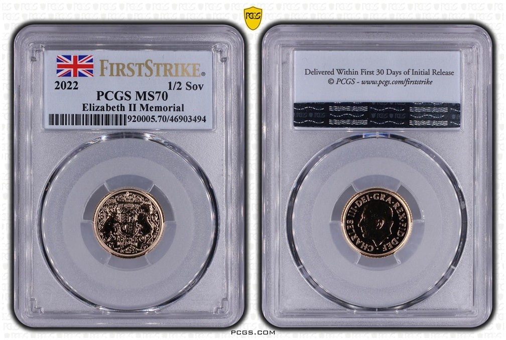 2022 Memorial Half Sovereign Gold Coin PCGS MS70 First Strike