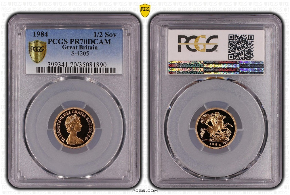 1984 St George and the Dragon Half Sovereign Gold Proof Coin PCGS PR70 DCAM