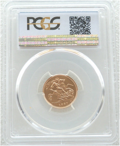 1987 St George and the Dragon Half Sovereign Gold Proof Coin PCGS PR70 DCAM