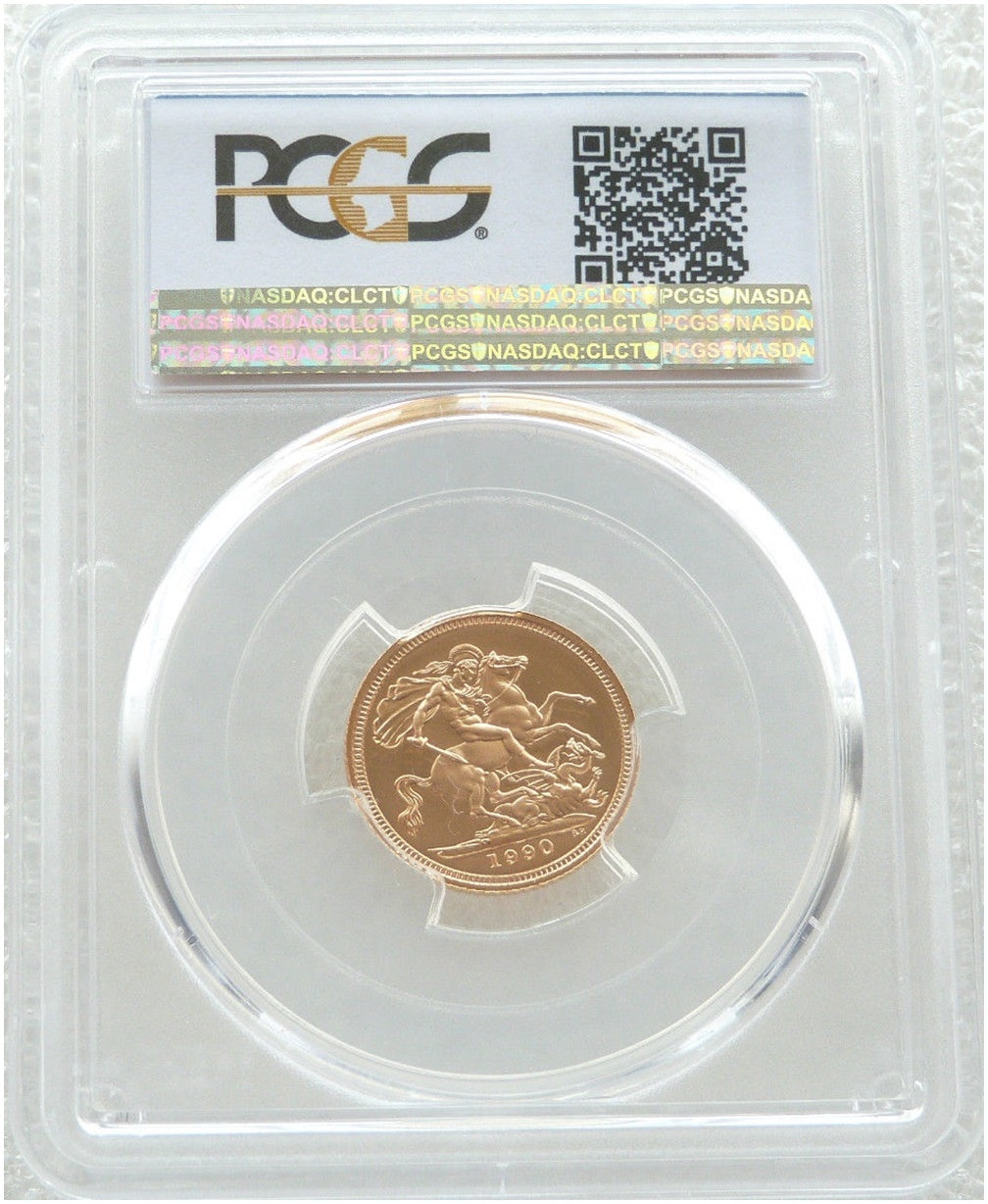 1990 St George and the Dragon Half Sovereign Gold Proof Coin PCGS PR69 DCAM