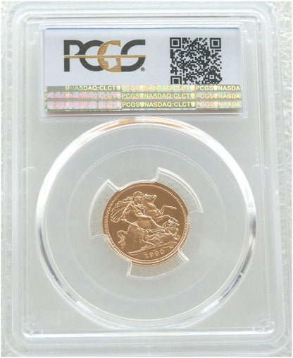 1990 St George and the Dragon Half Sovereign Gold Proof Coin PCGS PR69 DCAM