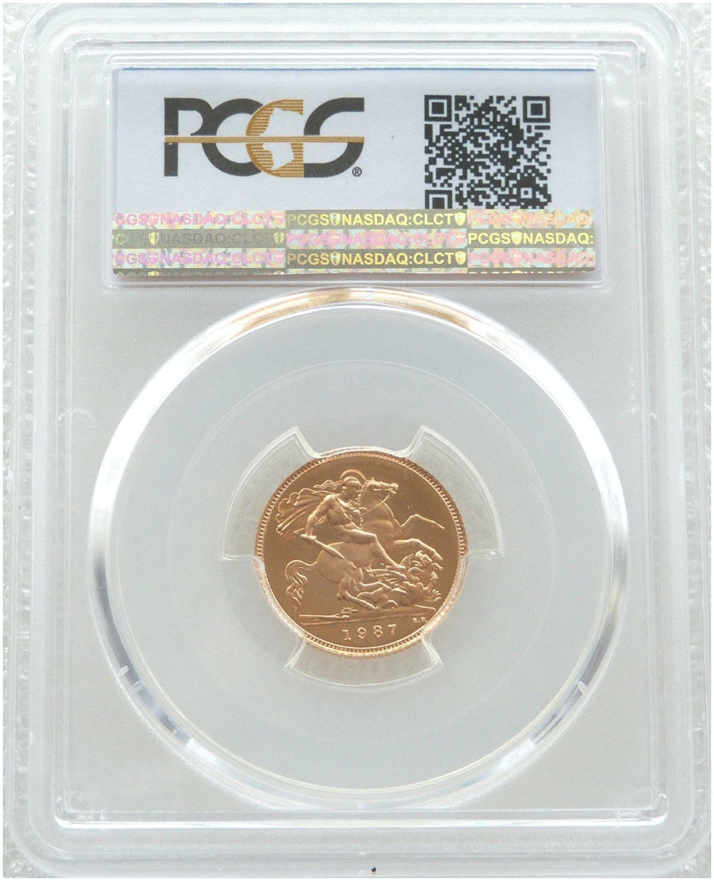 1987 St George and the Dragon Half Sovereign Gold Proof Coin PCGS PR69 DCAM