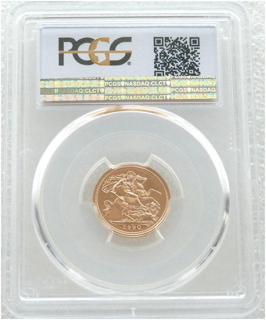 1990 St George and the Dragon Half Sovereign Gold Proof Coin PCGS PR70 DCAM