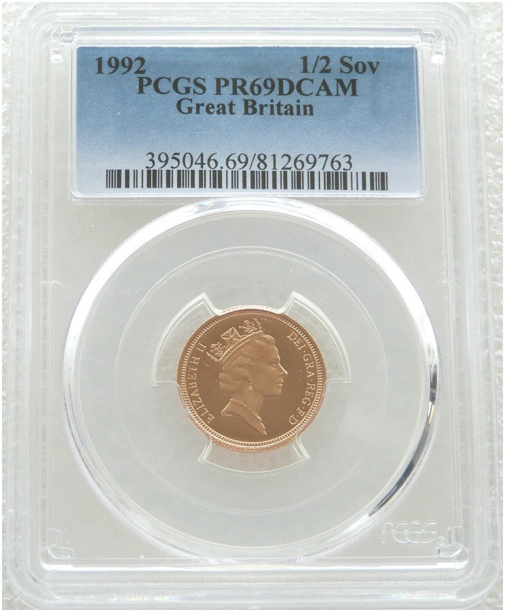 1992 St George and the Dragon Half Sovereign Gold Proof Coin PCGS PR69 DCAM