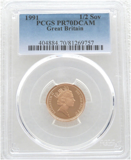 1992 St George and the Dragon Half Sovereign Gold Proof Coin PCGS PR70 DCAM
