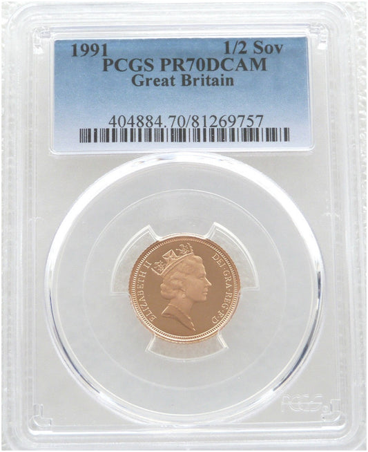 1992 St George and the Dragon Half Sovereign Gold Proof Coin PCGS PR70 DCAM