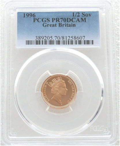 1996 St George and the Dragon Half Sovereign Gold Proof Coin PCGS PR70 DCAM