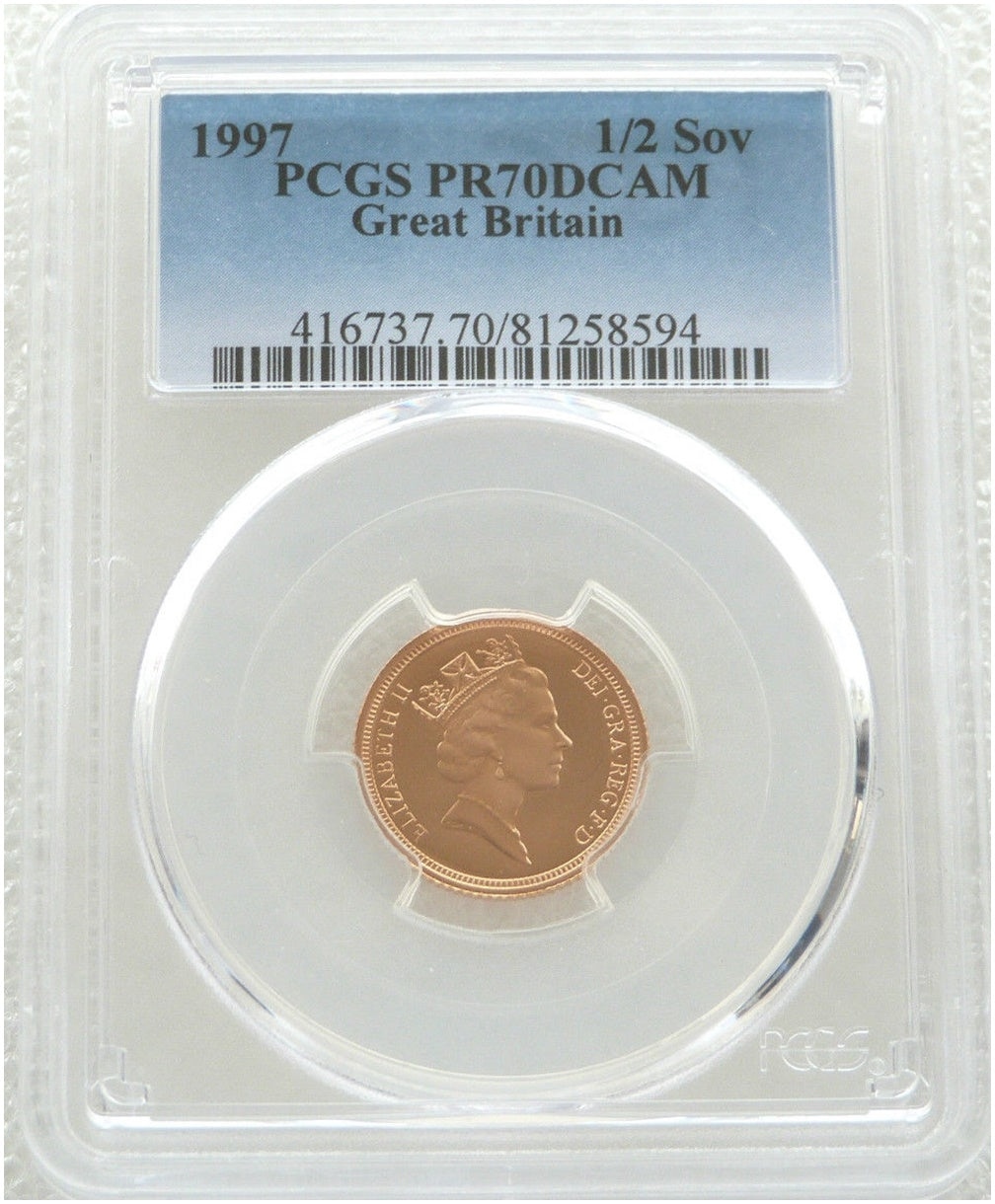 1997 St George and the Dragon Half Sovereign Gold Proof Coin PCGS PR70 DCAM