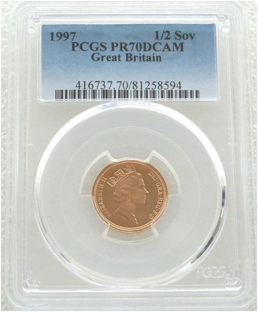 1997 St George and the Dragon Half Sovereign Gold Proof Coin PCGS PR70 DCAM