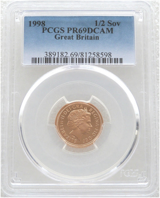 1998 St George and the Dragon Half Sovereign Gold Proof Coin PCGS PR69 DCAM