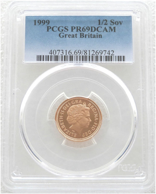 1999 St George and the Dragon Half Sovereign Gold Proof Coin PCGS PR69 DCAM