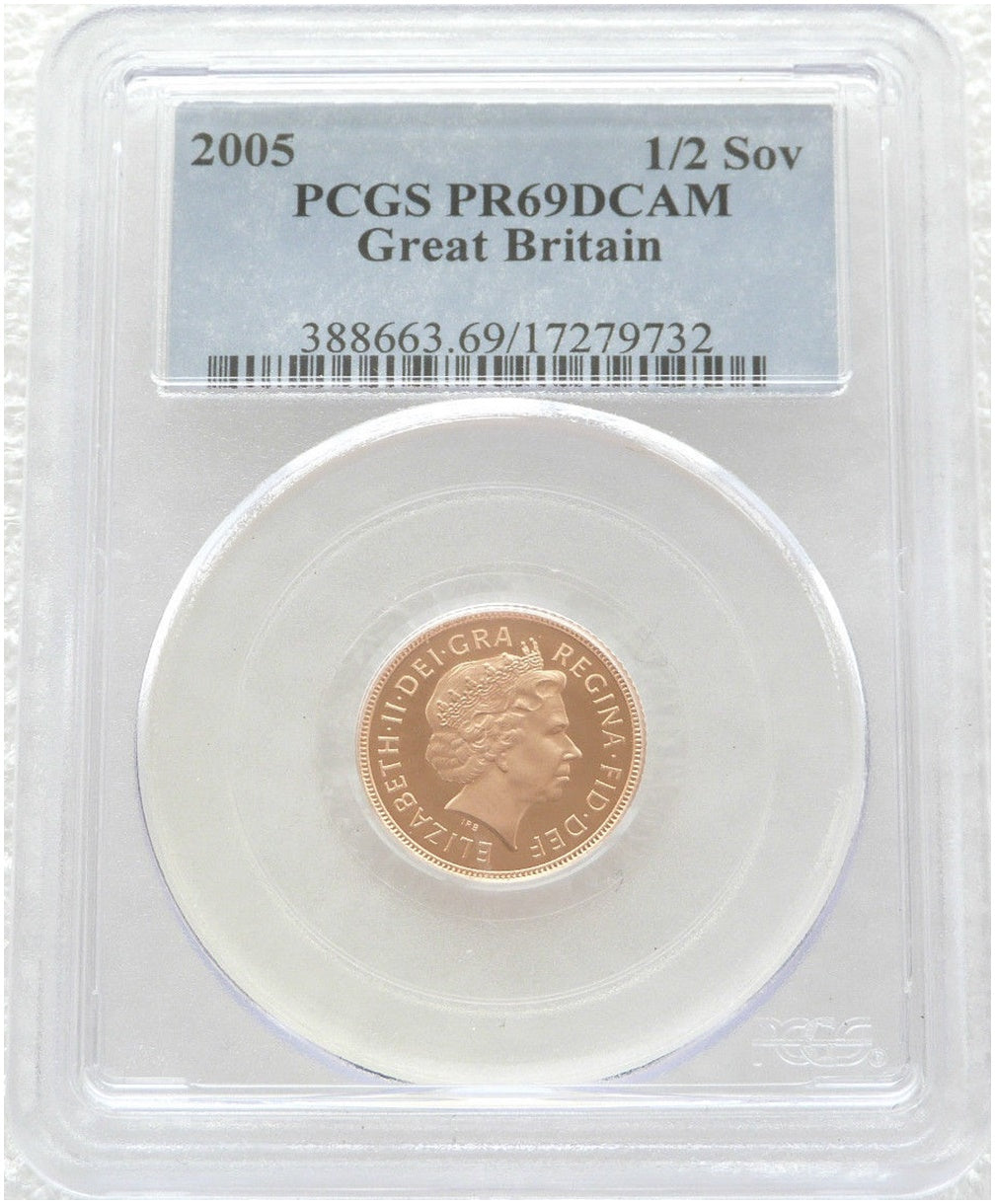 2005 St George and the Dragon Half Sovereign Gold Proof Coin PCGS PR69 DCAM - Timothy Noad