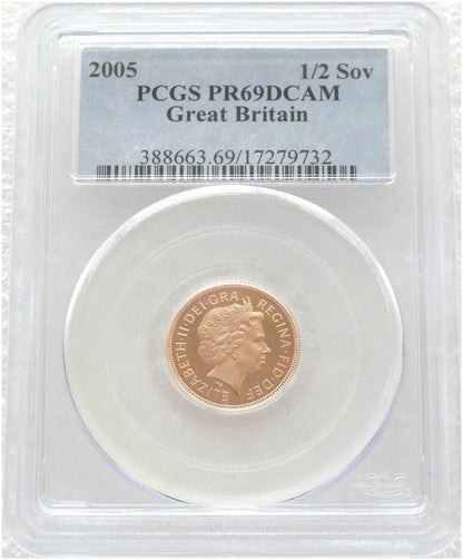 2005 St George and the Dragon Half Sovereign Gold Proof Coin PCGS PR69 DCAM - Timothy Noad