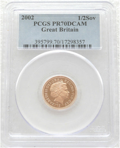 2002 Golden Jubilee Half Sovereign Gold Proof Coin PCGS PR70 DCAM