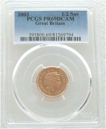 2003 St George and the Dragon Half Sovereign Gold Proof Coin PCGS PR69 DCAM