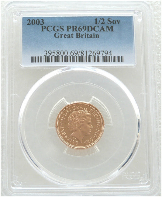 2003 St George and the Dragon Half Sovereign Gold Proof Coin PCGS PR69 DCAM
