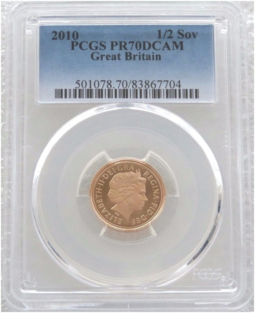 2010 St George and the Dragon Half Sovereign Gold Proof Coin PCGS PR70 DCAM